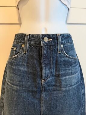 AG Adriano Goldschmied The Emery High-Rise Denim Skirt Dark Wash Size 27